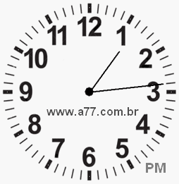 Relógio com Número Arábico Marcando 13h14min