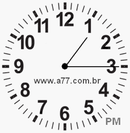 Relógio com Número Arábico Marcando 13h15min