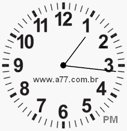 Relógio com Número Arábico Marcando 13h16min