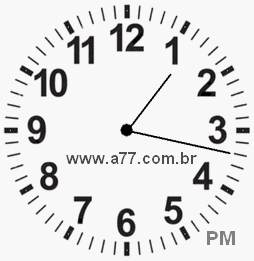 Relógio com Número Arábico Marcando 13h17min