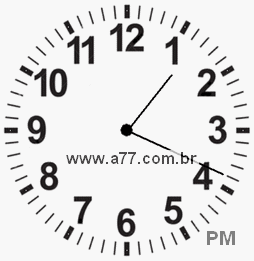 Relógio com Número Arábico Marcando 13h19min