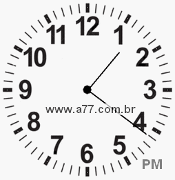 Relógio com Número Arábico Marcando 13h21min