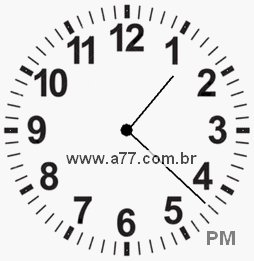 Relógio com Número Arábico Marcando 13h22min