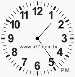 Relógio com Número Arábico Marcando 13h24min