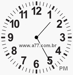 Relógio com Número Arábico Marcando 13h25min