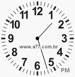 Relógio com Número Arábico Marcando 13h27min
