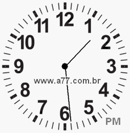 Relógio com Número Arábico Marcando 13h29min
