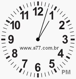 Relógio com Número Arábico Marcando 13h3min