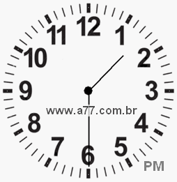 Relógio com Número Arábico Marcando 13h30min