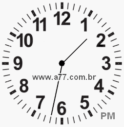 Relógio com Número Arábico Marcando 13h32min
