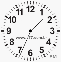 Relógio com Número Arábico Marcando 13h34min