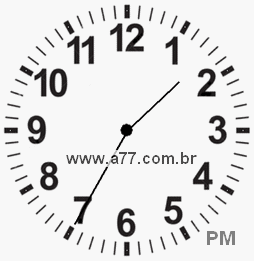 Relógio com Número Arábico Marcando 13h35min