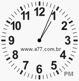 Relógio com Número Arábico Marcando 13h4min