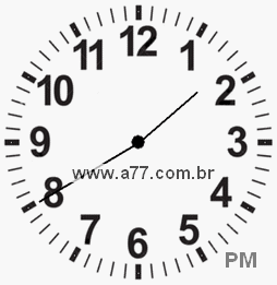 Relógio com Número Arábico Marcando 13h40min