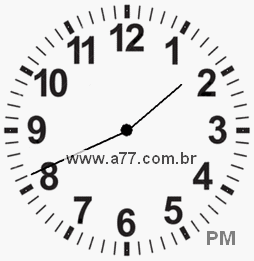 Relógio com Número Arábico Marcando 13h41min