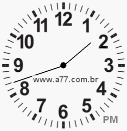 Relógio com Número Arábico Marcando 13h42min