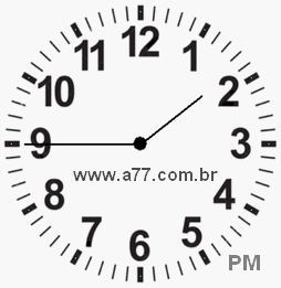 Relógio com Número Arábico Marcando 13h45min