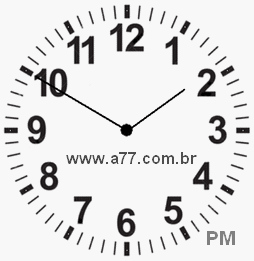 Relógio com Número Arábico Marcando 13h50min