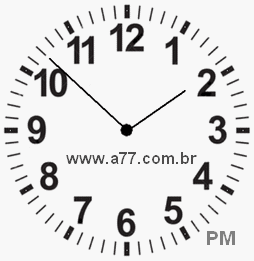 Relógio com Número Arábico Marcando 13h52min
