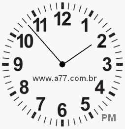 Relógio com Número Arábico Marcando 13h53min