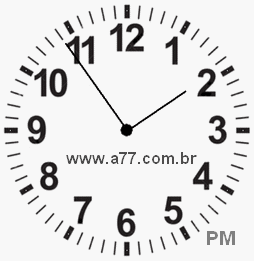 Relógio com Número Arábico Marcando 13h54min