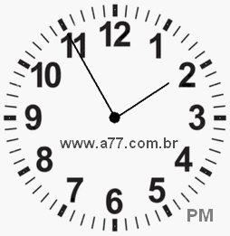 Relógio com Número Arábico Marcando 13h55min