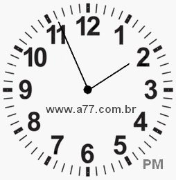 Relógio com Número Arábico Marcando 13h56min