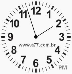 Relógio com Número Arábico Marcando 13h57min