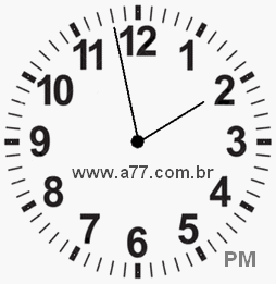 Relógio com Número Arábico Marcando 13h58min