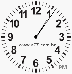 Relógio com Número Arábico Marcando 13h6min