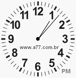 Relógio com Número Arábico Marcando 13h7min