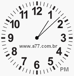 Relógio com Número Arábico Marcando 13h8min