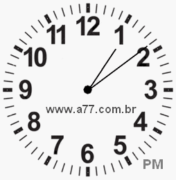 Relógio com Número Arábico Marcando 13h9min
