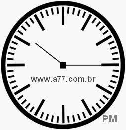 Relógio com Número Arábico Marcando 22h15min