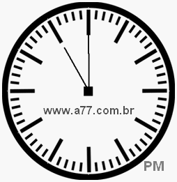 Relógio com Número Arábico Marcando 23h0min
