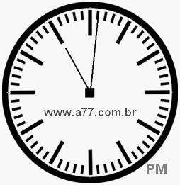 Relógio com Número Arábico Marcando 23h1min