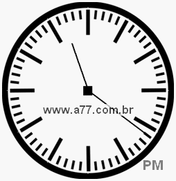 Relógio com Número Arábico Marcando 23h21min