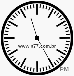 Relógio com Número Arábico Marcando 23h25min