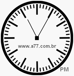 Relógio com Número Arábico Marcando 23h5min