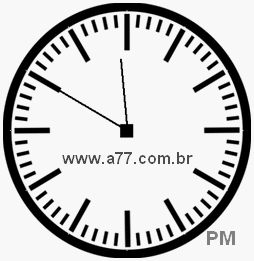 Relógio com Número Arábico Marcando 23h50min