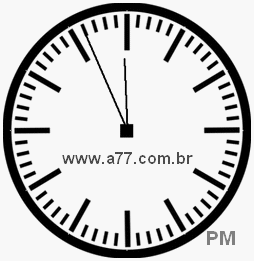 Relógio com Número Arábico Marcando 23h56min
