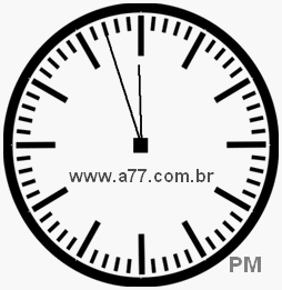 Relógio com Número Arábico Marcando 23h57min