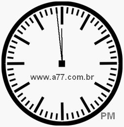 Relógio com Número Arábico Marcando 23h59min