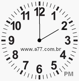 Relógio com Número Arábico Marcando 14h0min