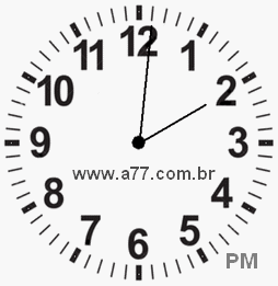 Relógio com Número Arábico Marcando 14h1min