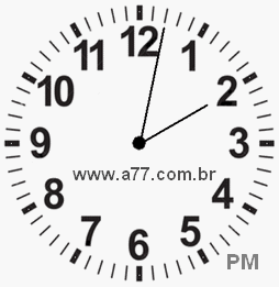 Relógio com Número Arábico Marcando 14h2min