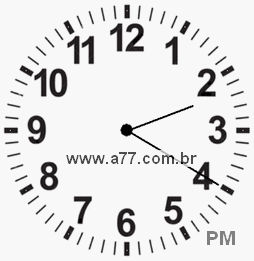 Relógio com Número Arábico Marcando 14h20min