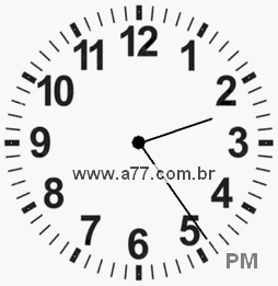 Relógio com Número Arábico Marcando 14h24min
