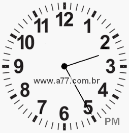 Relógio com Número Arábico Marcando 14h25min