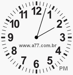 Relógio com Número Arábico Marcando 14h3min
